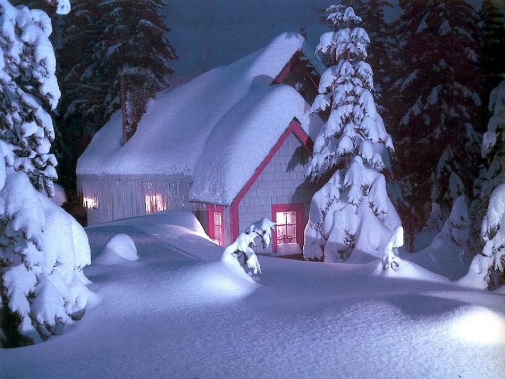 Christmas Desktop Wallpaper Snow House