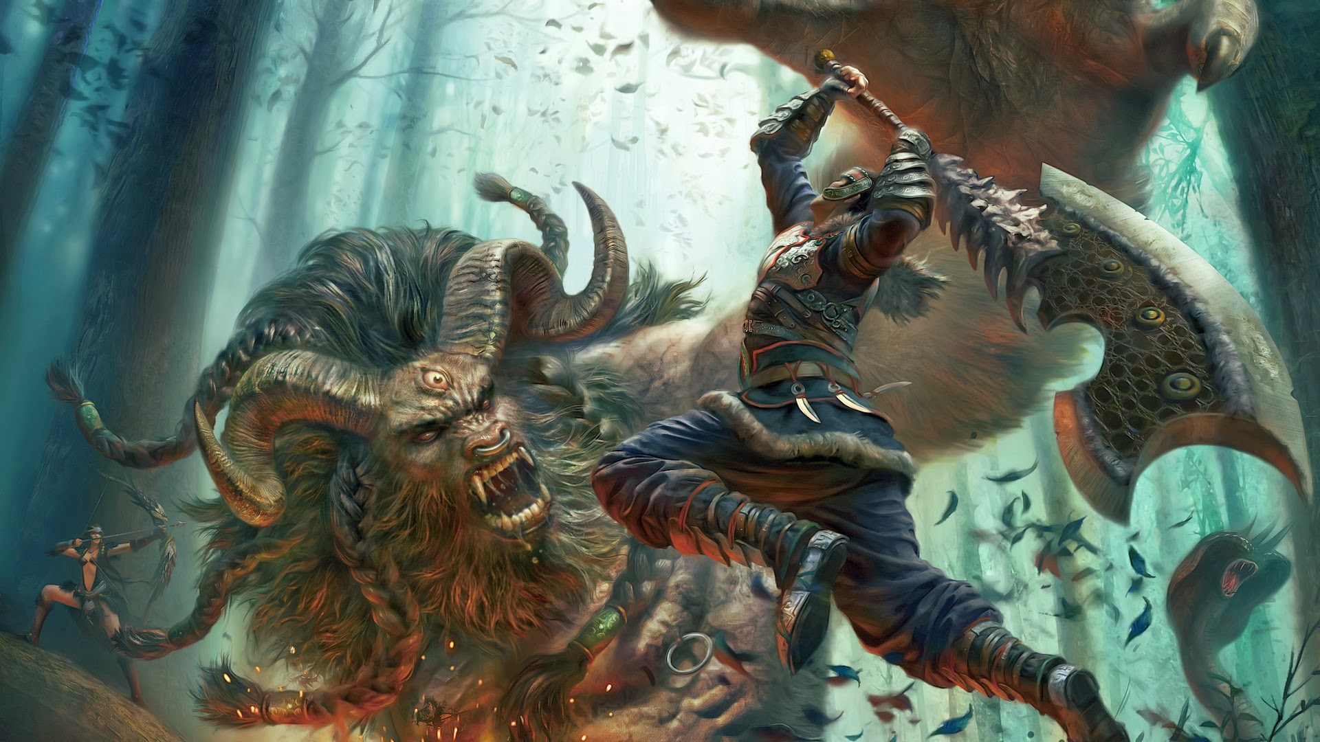 Beast Warrior Fighting Epic Wallpaper HD Jpg