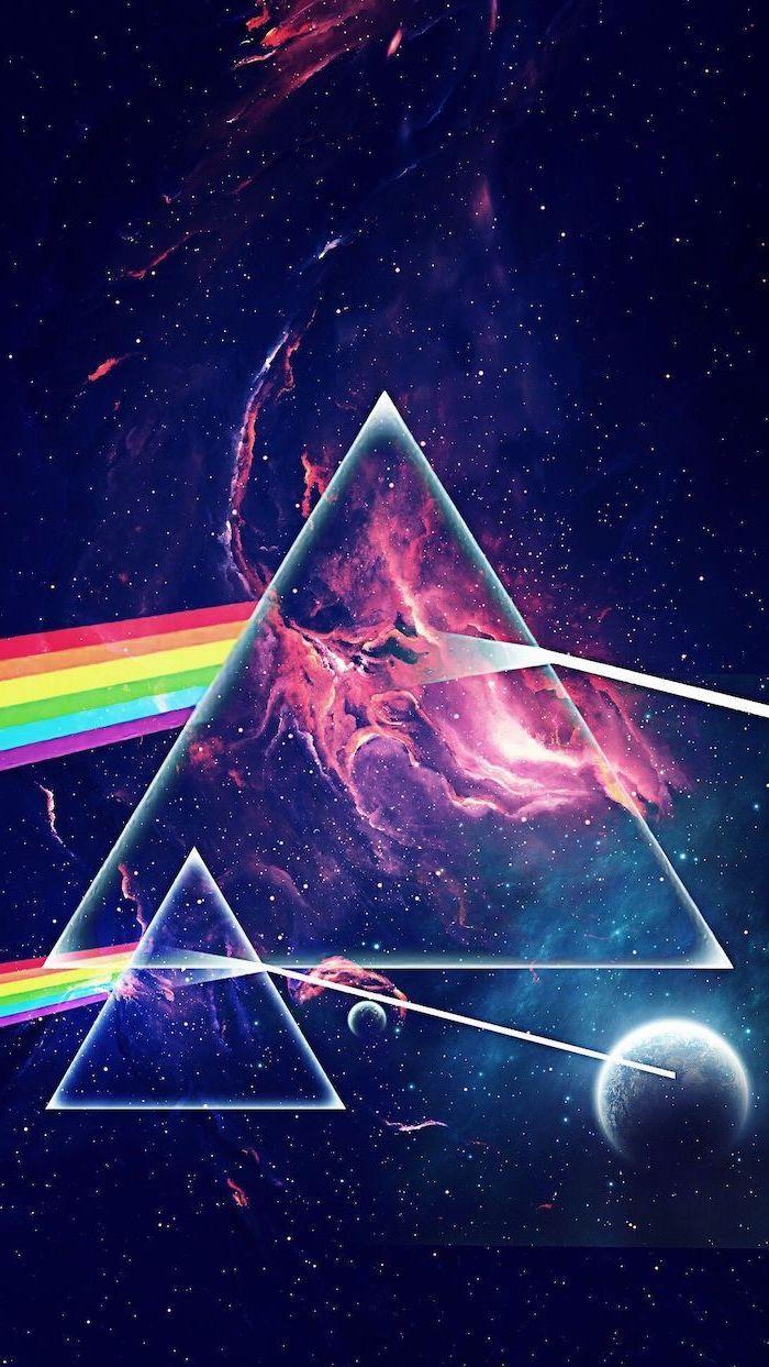 Triangles Rainbow Plas Space Wallpaper HD Galaxy In The