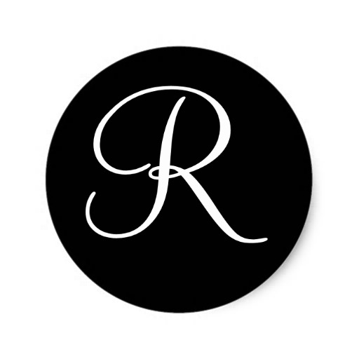 Monogram Letter R Wedding Envelope Seal Classic Round Sticker