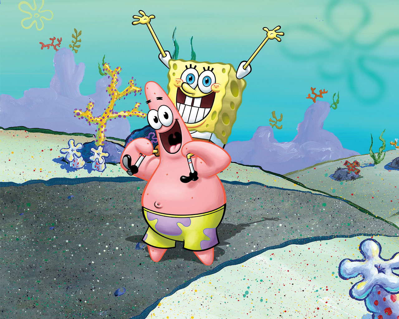 Spongebob And Patrick Wallpaper Wallpapersafari 1738