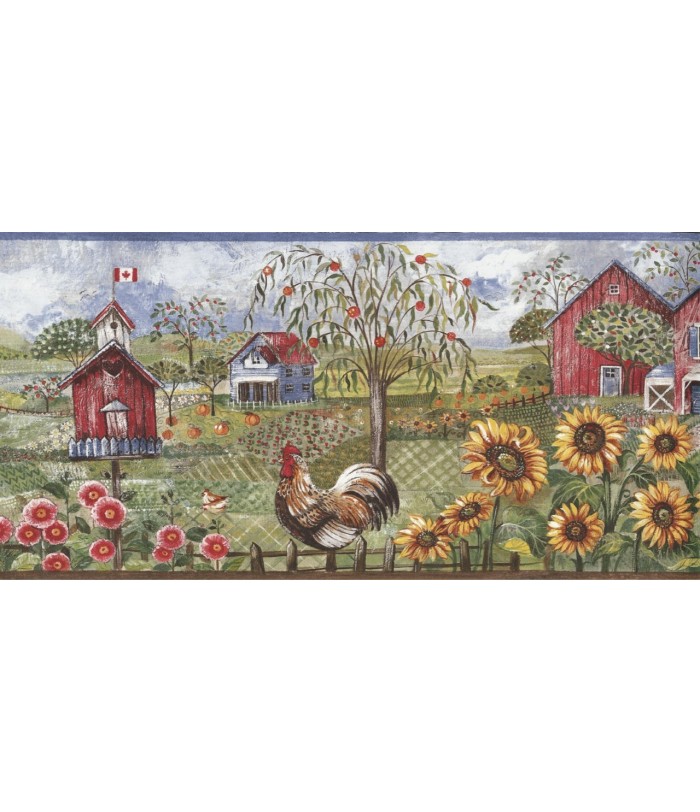 Free download Blue Rooster Farm Wallpaper Border [700x812] for your