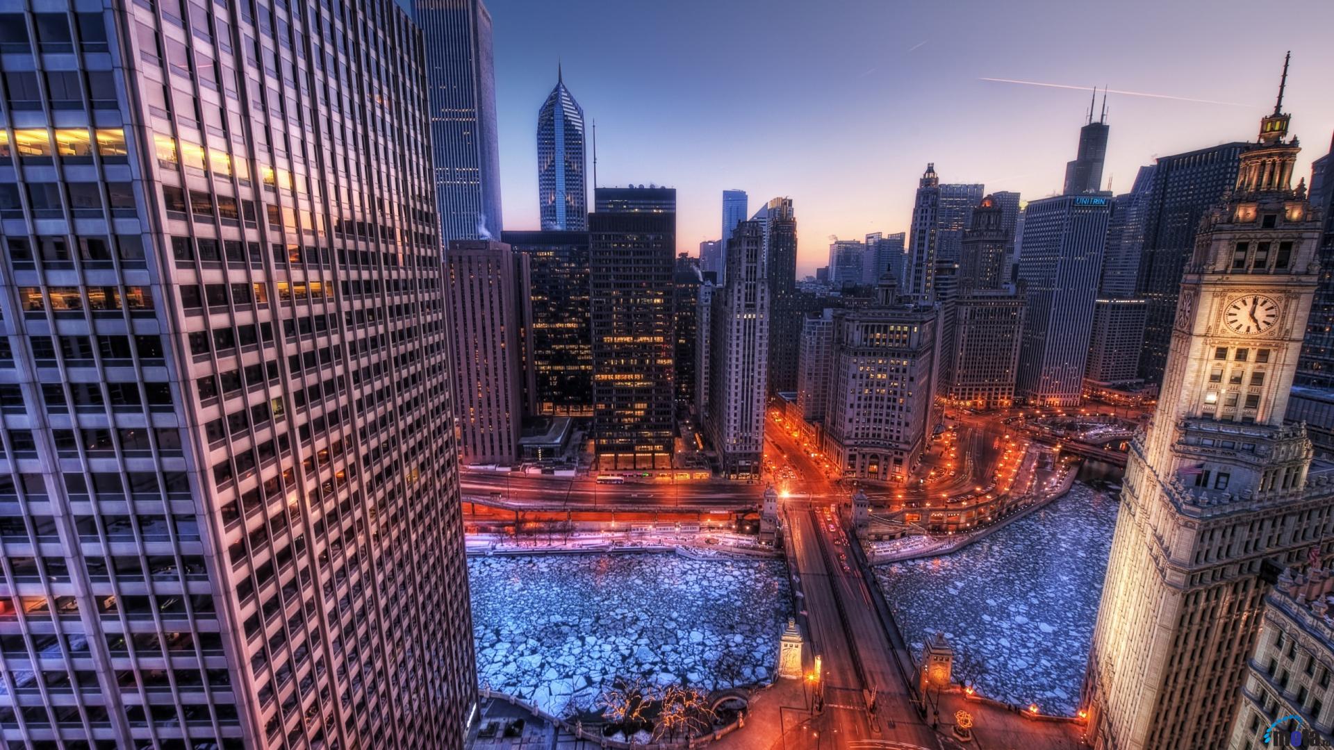 Chicago In Winter Wallpaper Metropolis