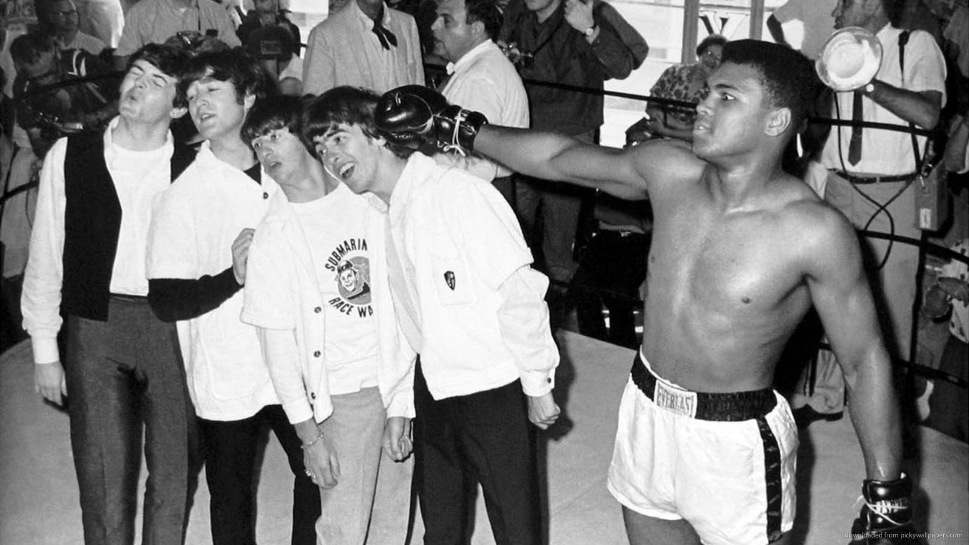 The Beatles With Muhammad Ali Wallpaper