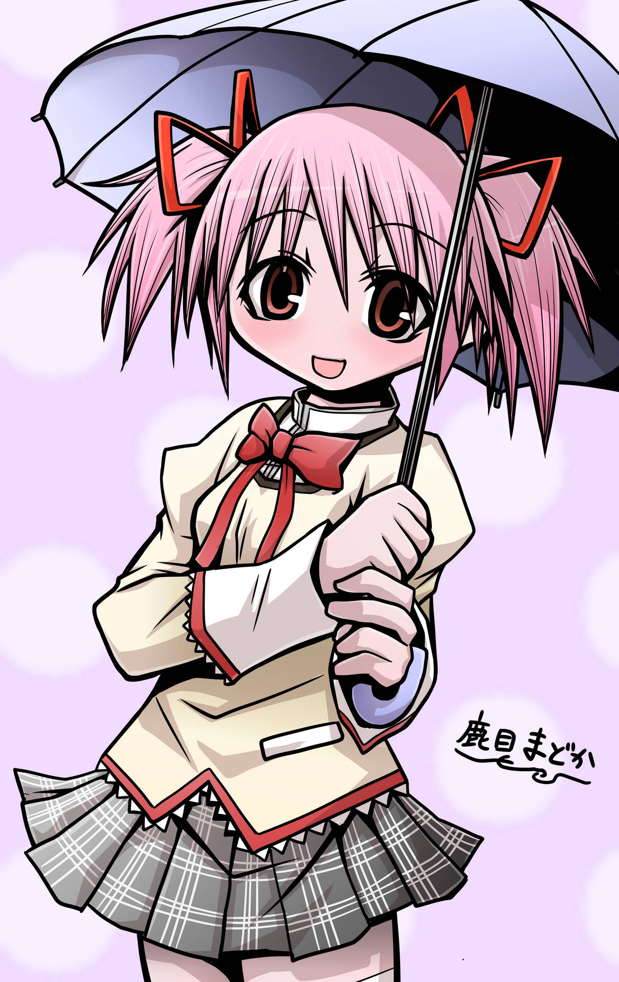 Madoka Magica Kaname Holding Umbrella Fy0vagrq9gvdytvi Wallpaper