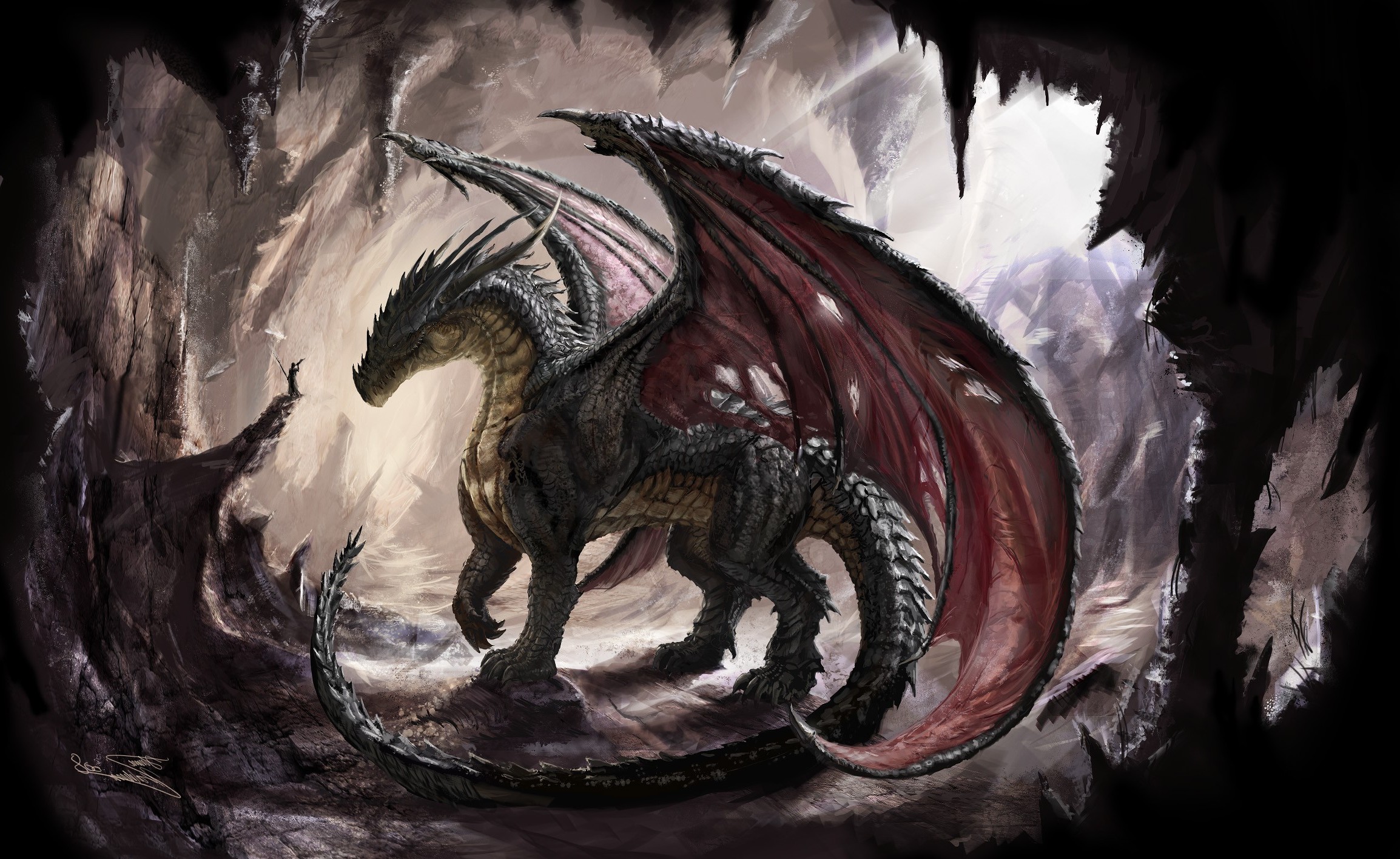 Dragon Fantasy Art Drawing Wallpaper HD
