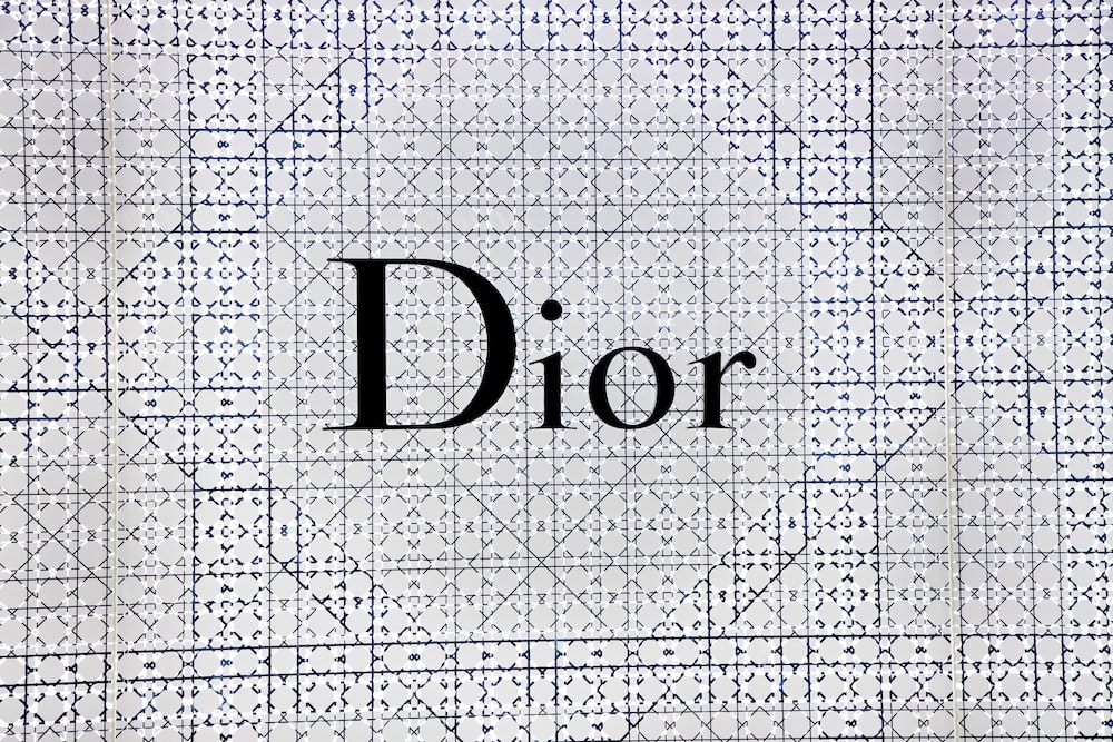 Dior Blue and Cream Logo Pattern Icing Sheet