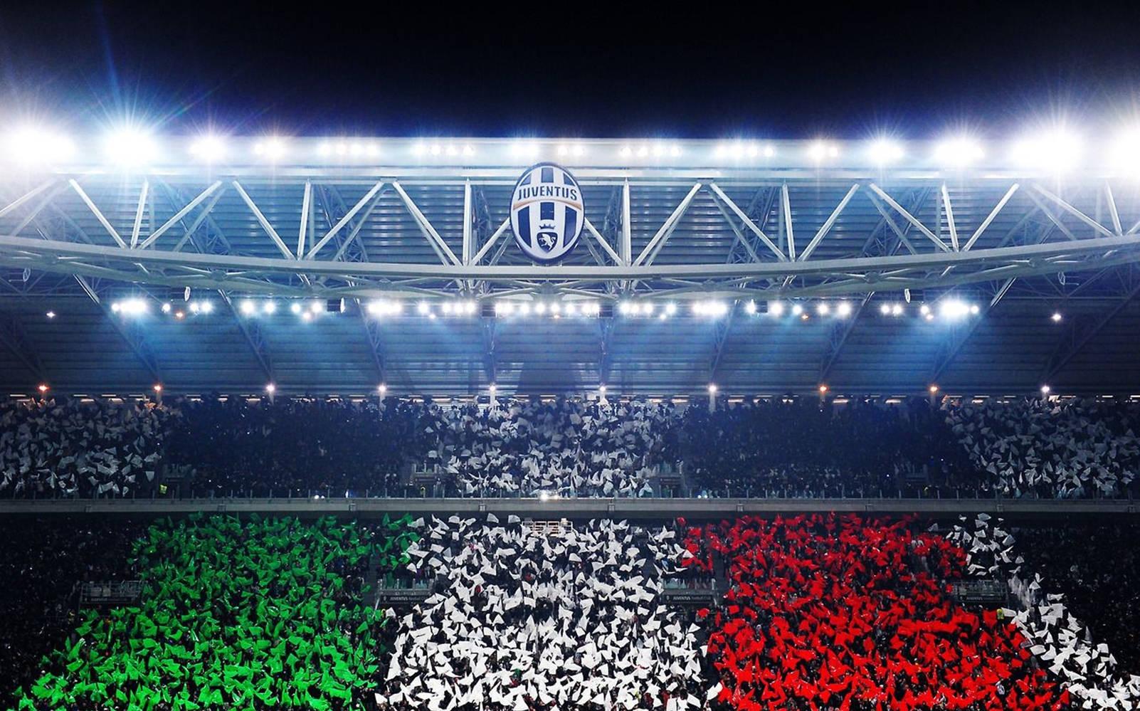 Patriotic Juventus Crowd At Allianz Stadium Wallpaper