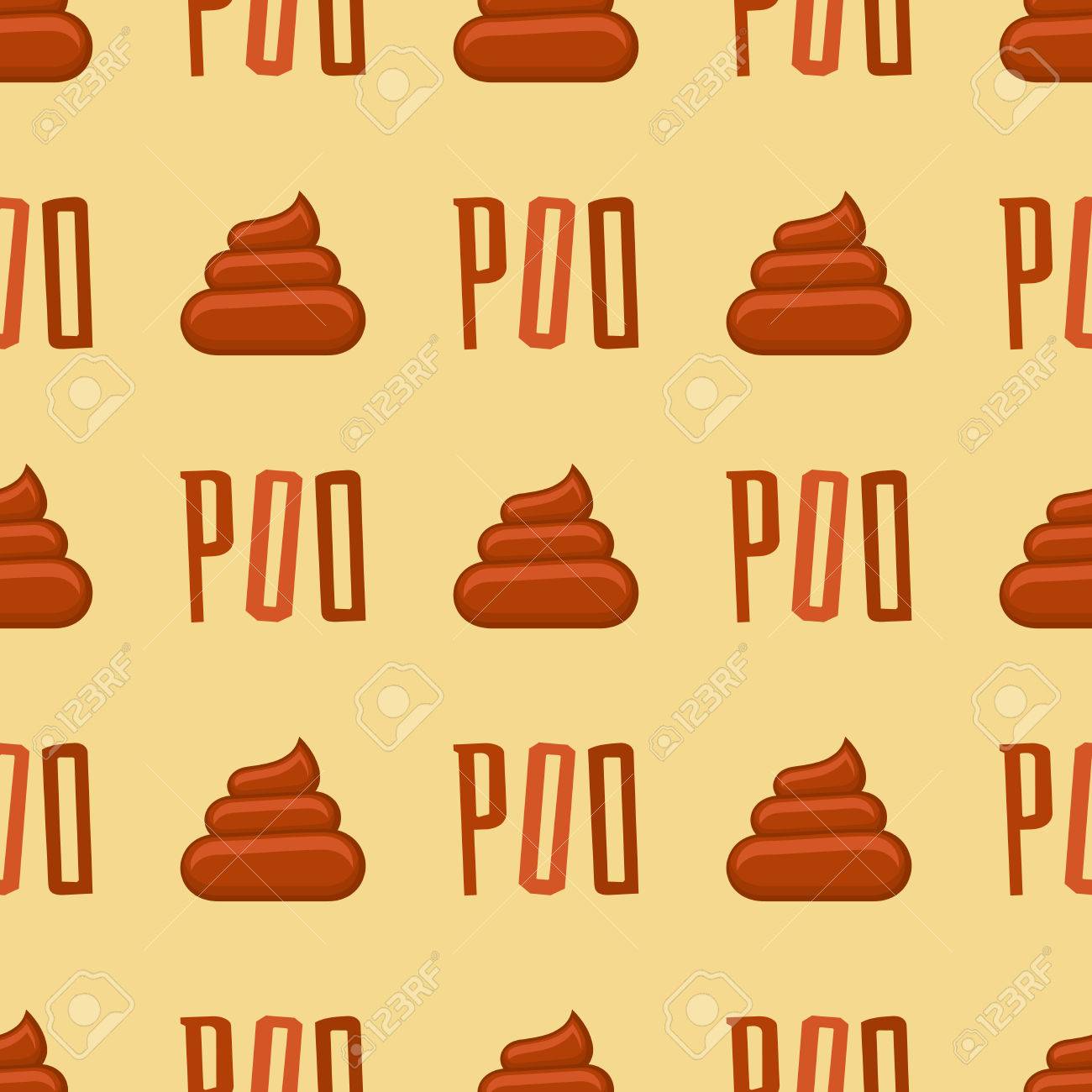 Poo Vintage Colors Seamless Pattern Humor Background And Cartoon