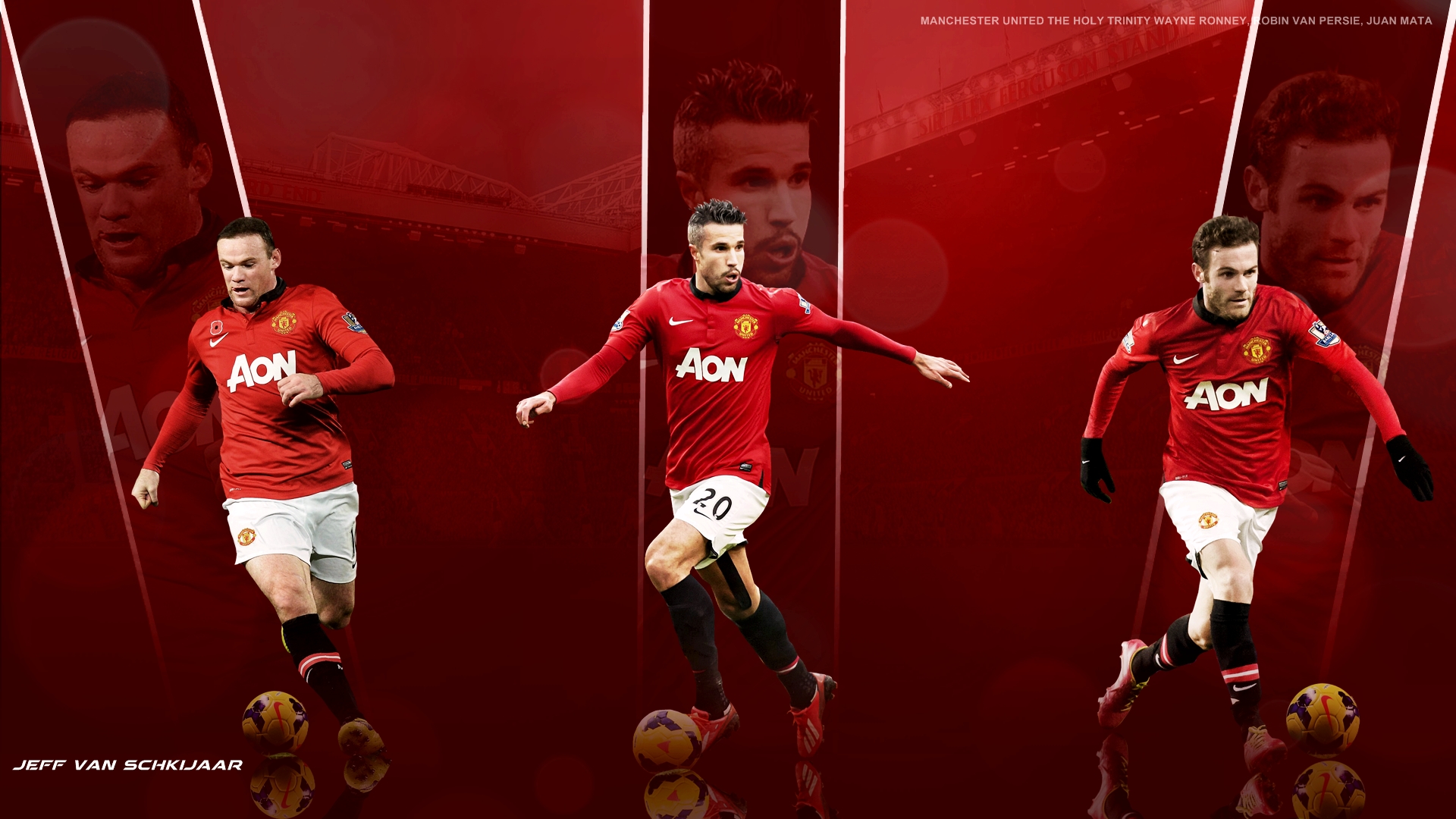 Manchester United Rooney Rvp Mata Wallpaper HD Football