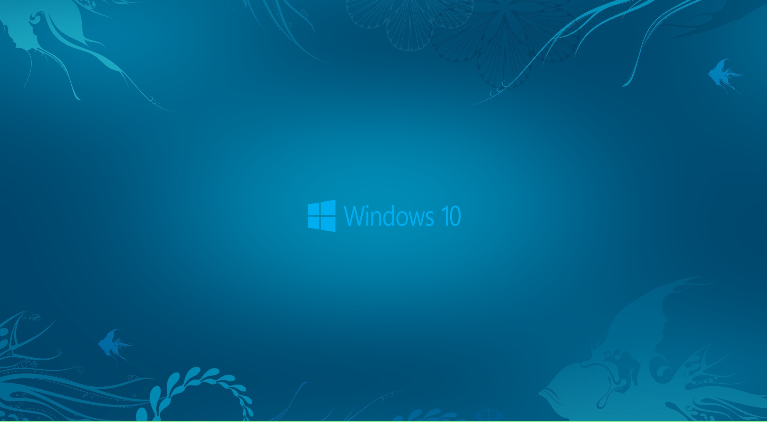 Windows 10 Wallpaper in Abstract Deep Blue See and New Logo HD 2560x1410