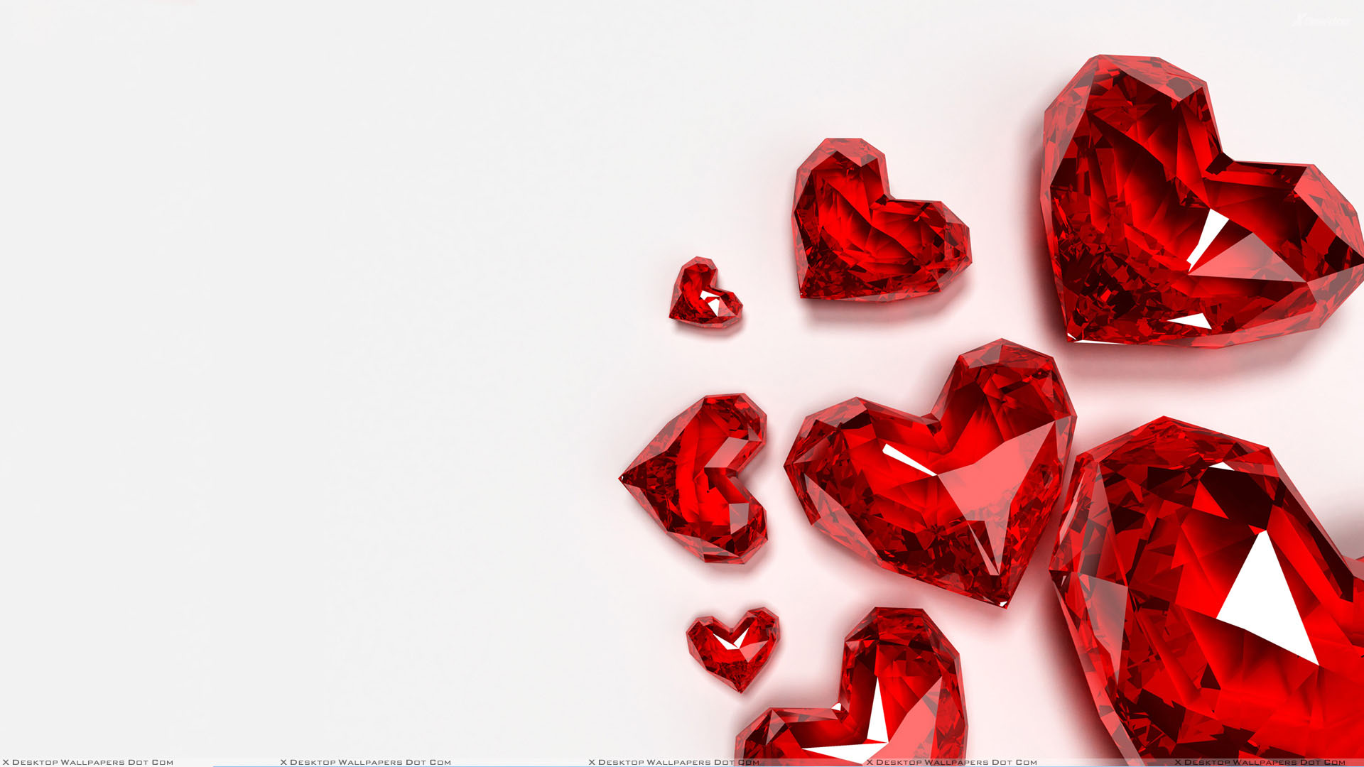 Costly Diamond Heart On White Backround Wallpaper