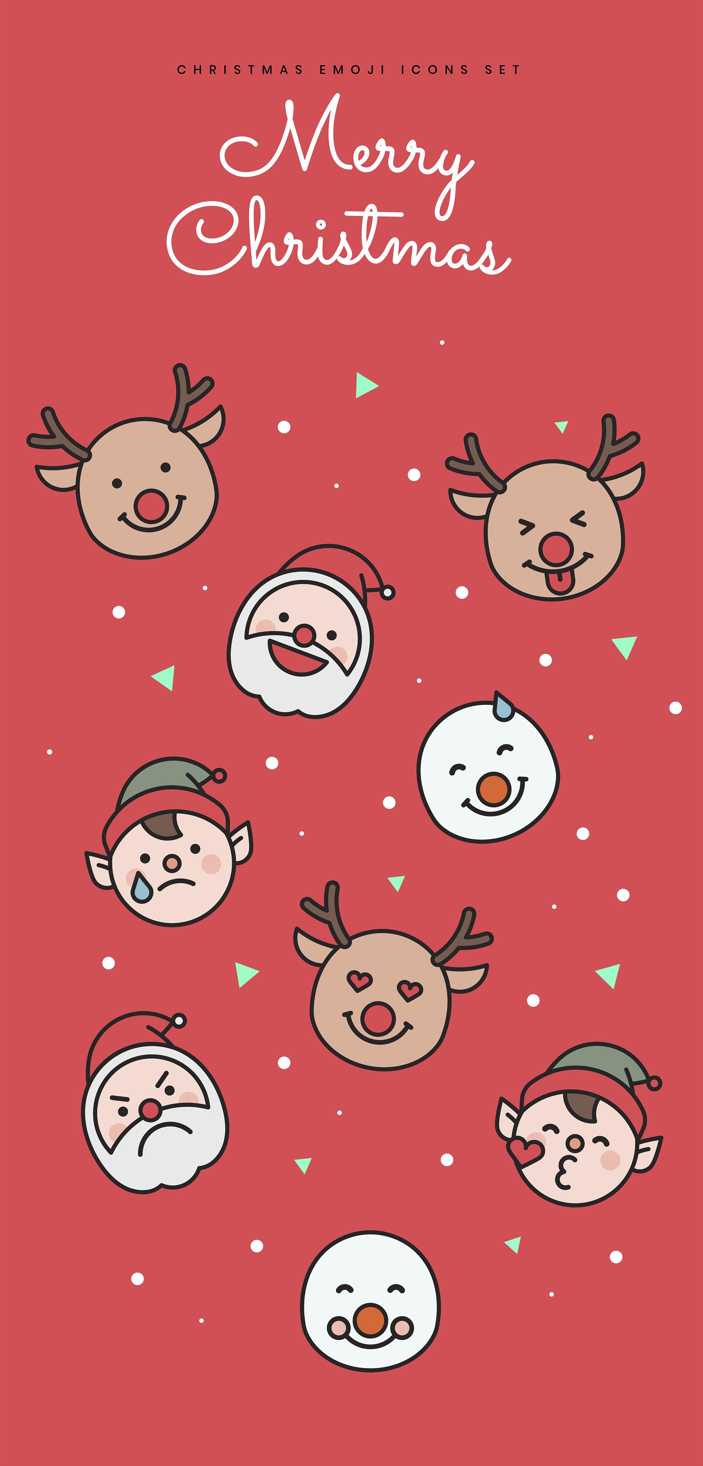 Christmas Emoji Icons Set Icon set Christmas wallpaper Emoji