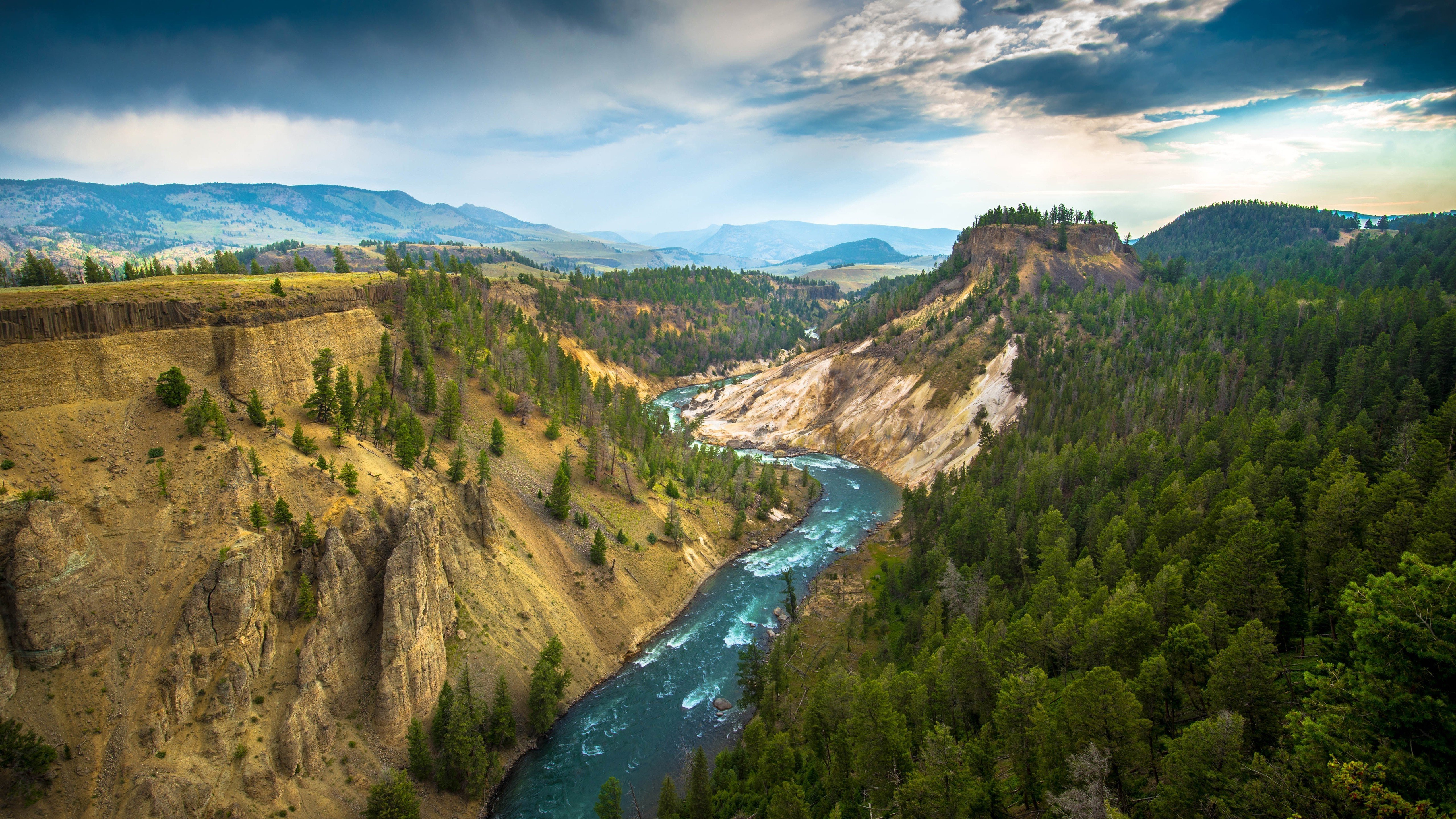 landscape Yellowstone National Park River Wallpapers HD Desktop