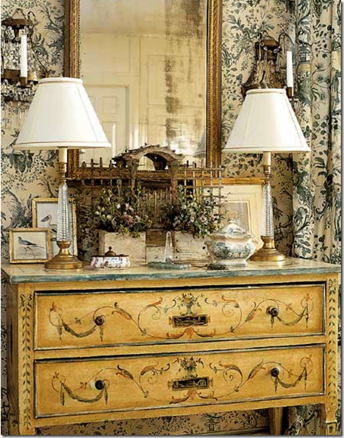 Console French Provencal Eclectic Room Home Decor Ideas Wallpaper