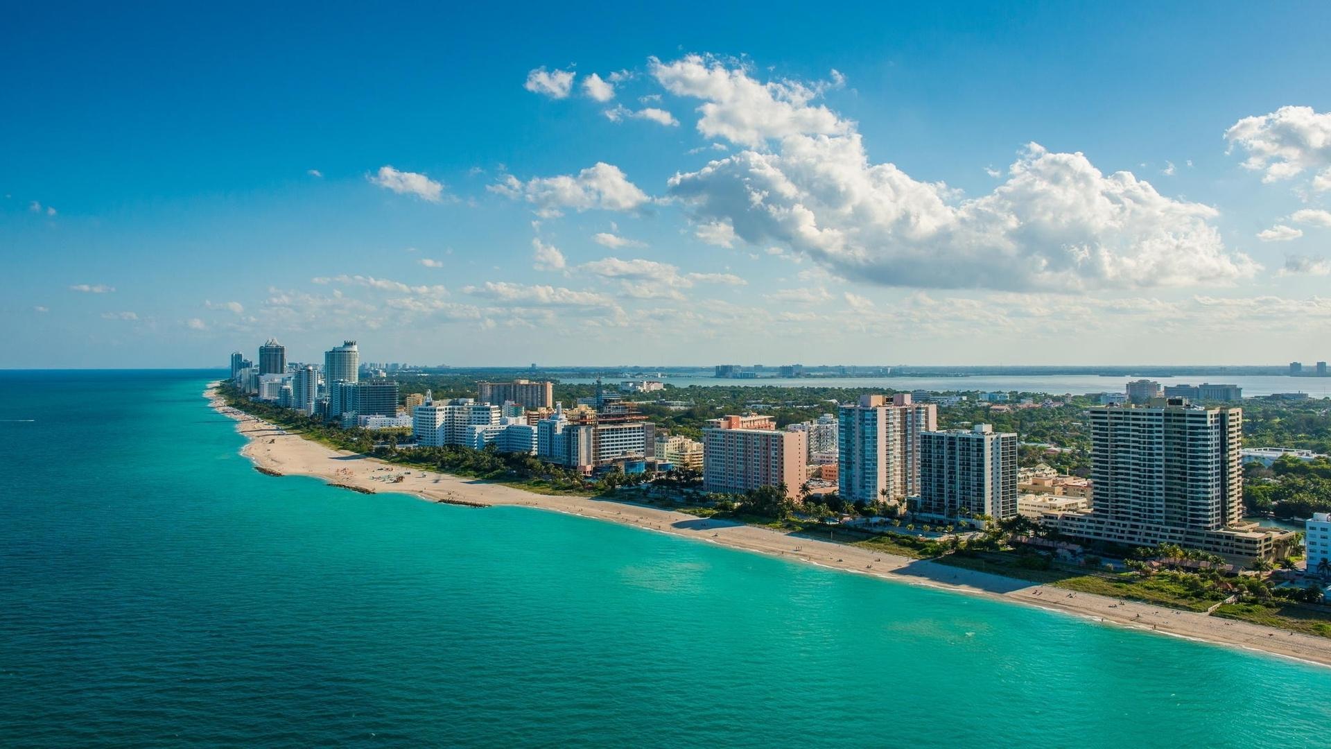 Florida World Sea City Sky Miami Cloud Usa HD Wallpaper
