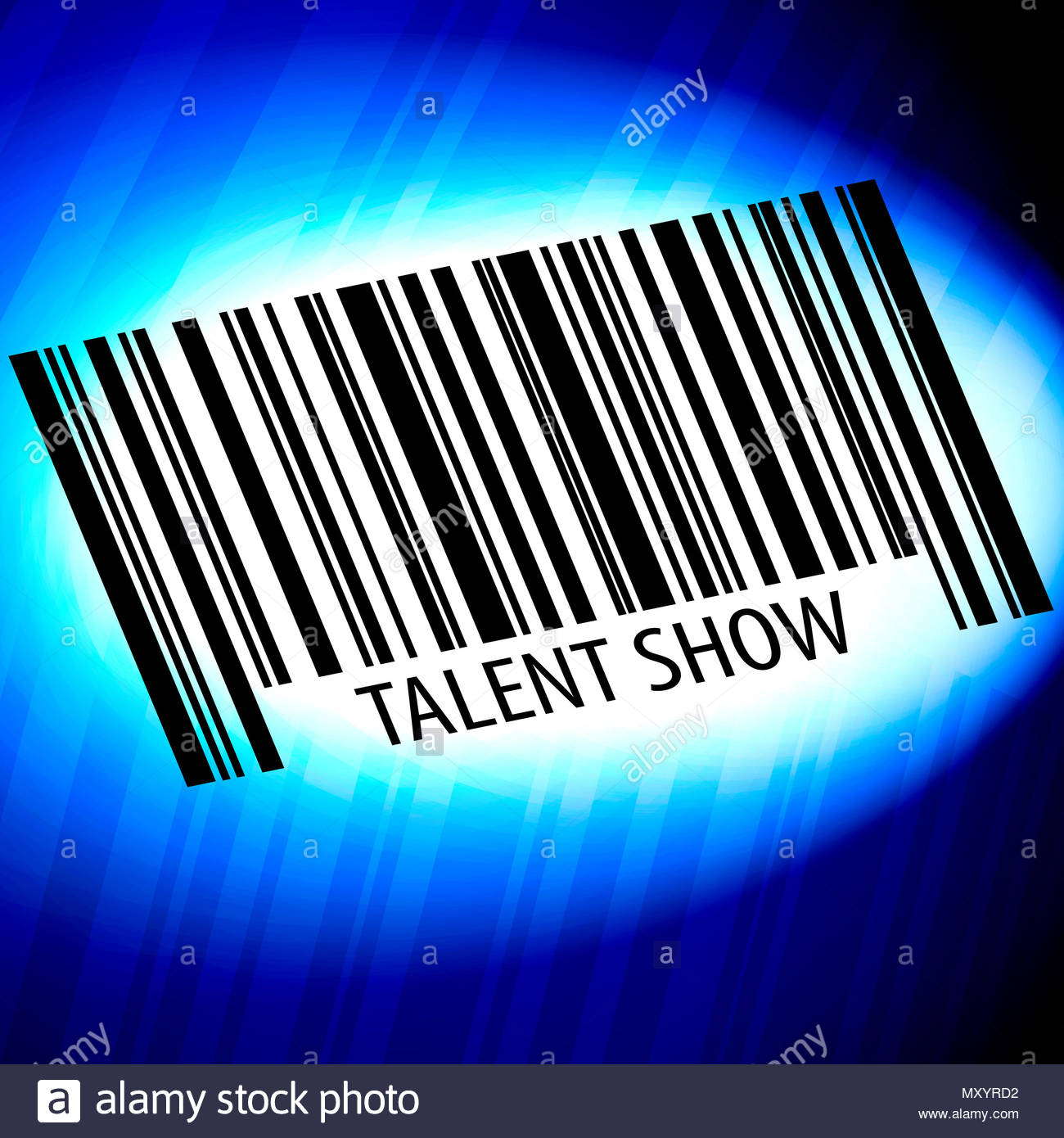 Talent Show Barcode With Blue Background Stock Photo