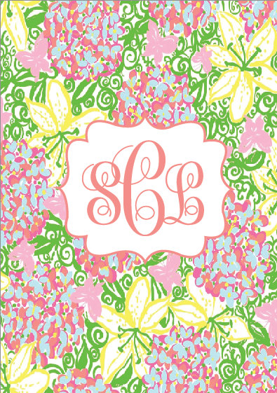 Items Similar To Floral Monogram Lilly Pulitzer Background On
