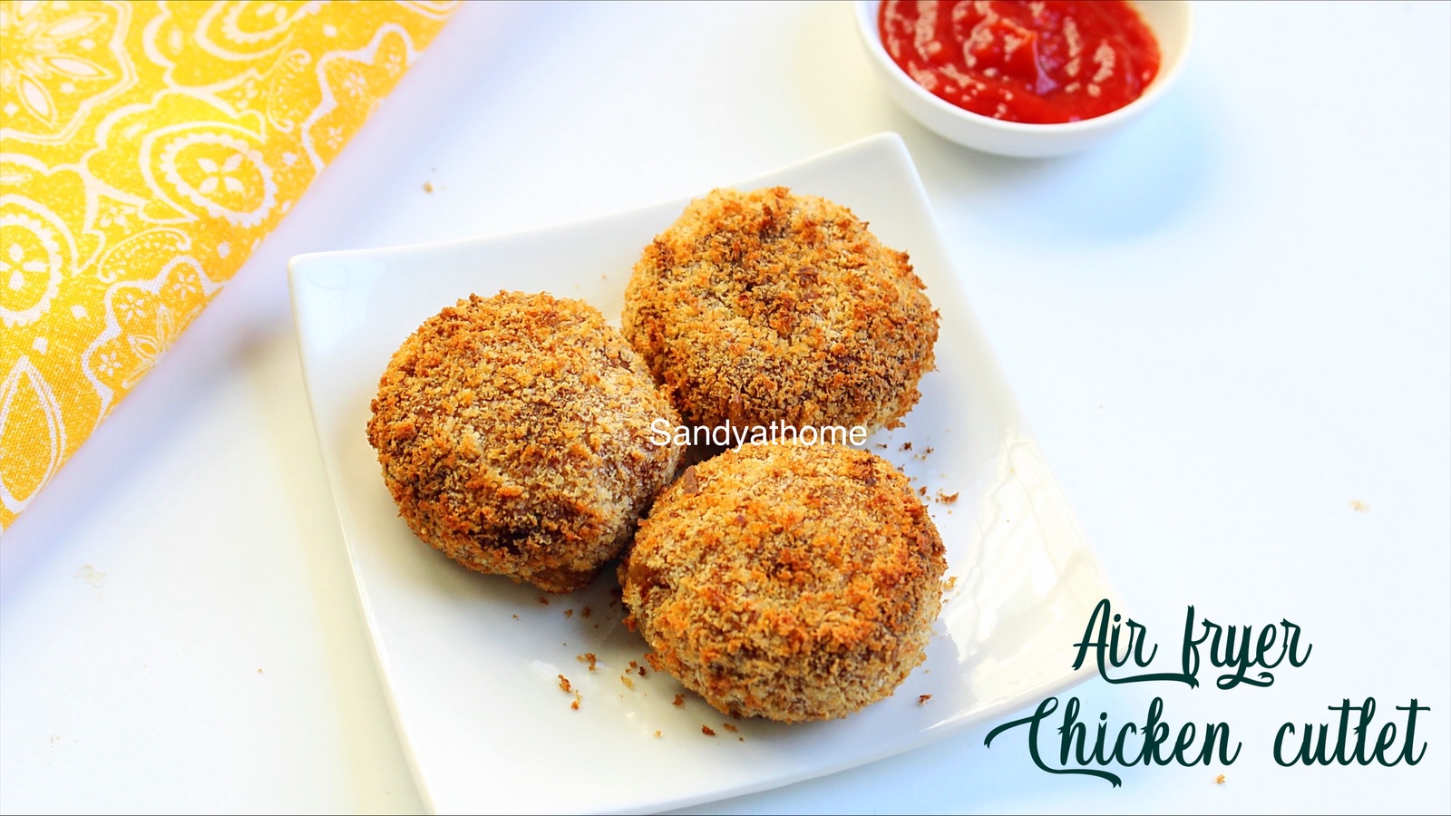 Air Fryer Chicken Cutlet Recipe Sandhya S Recipes