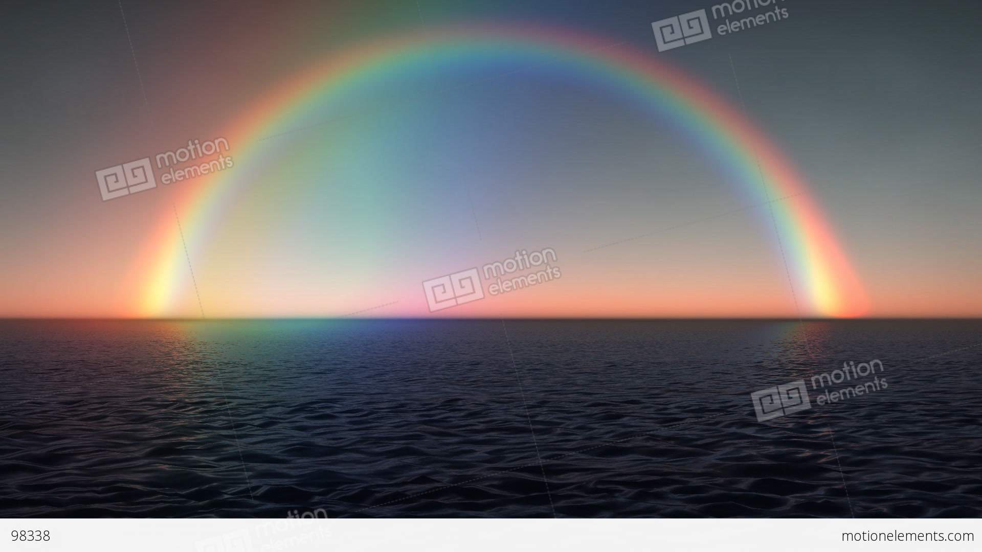  Rainbow Ocean Sunset Stock video footage