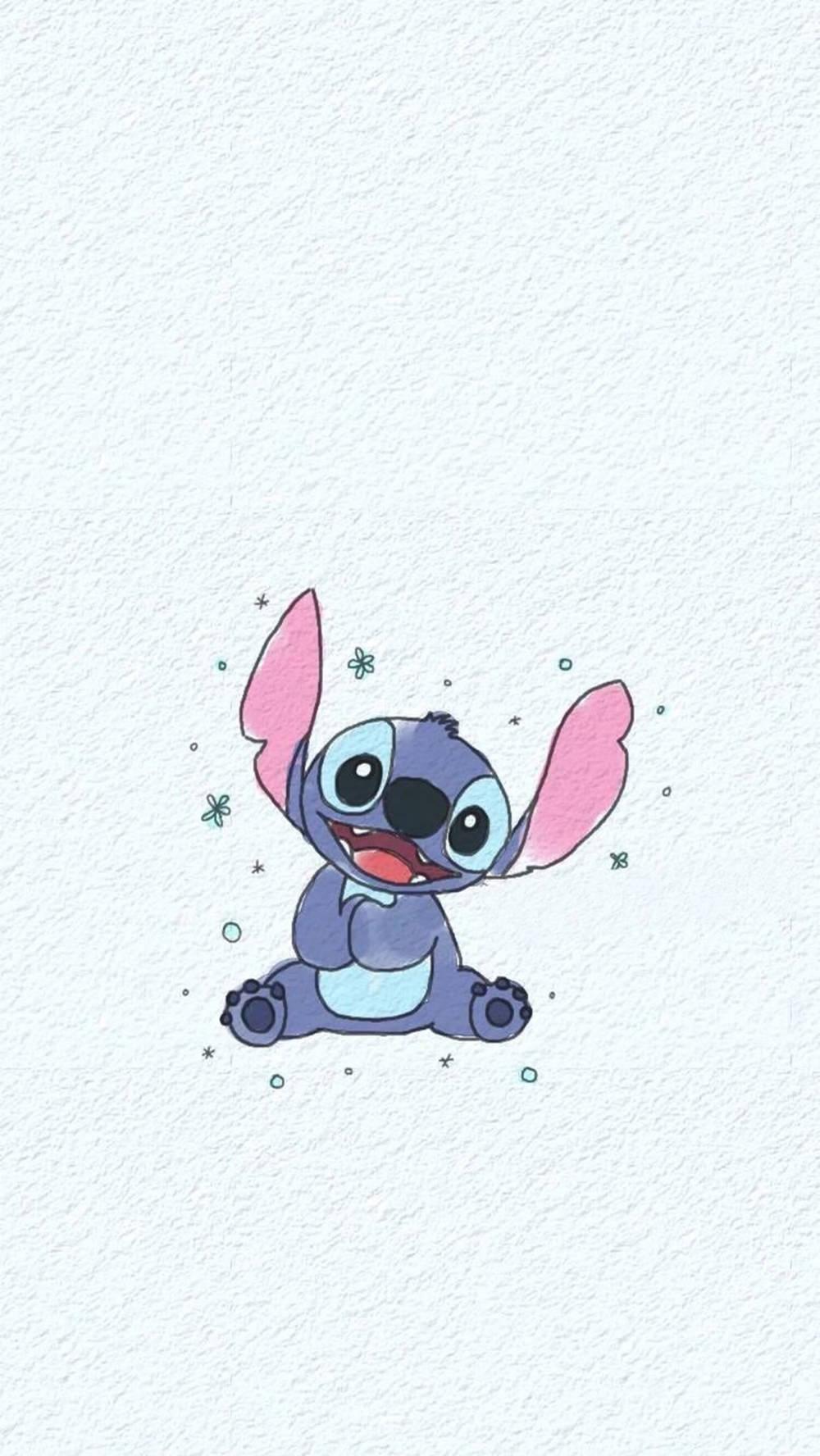 Download Cute Stitch Happy Smile IPhone Wallpaper