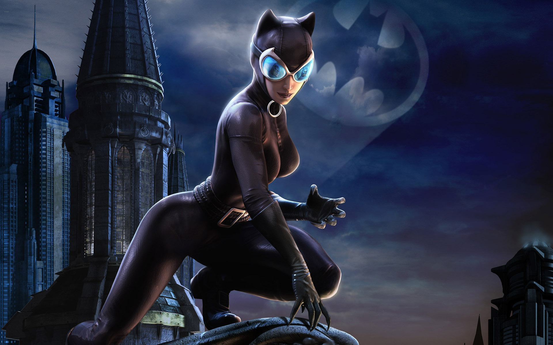 Batman Arkham City Wallpaper Art Catwoman Mask Night Suit