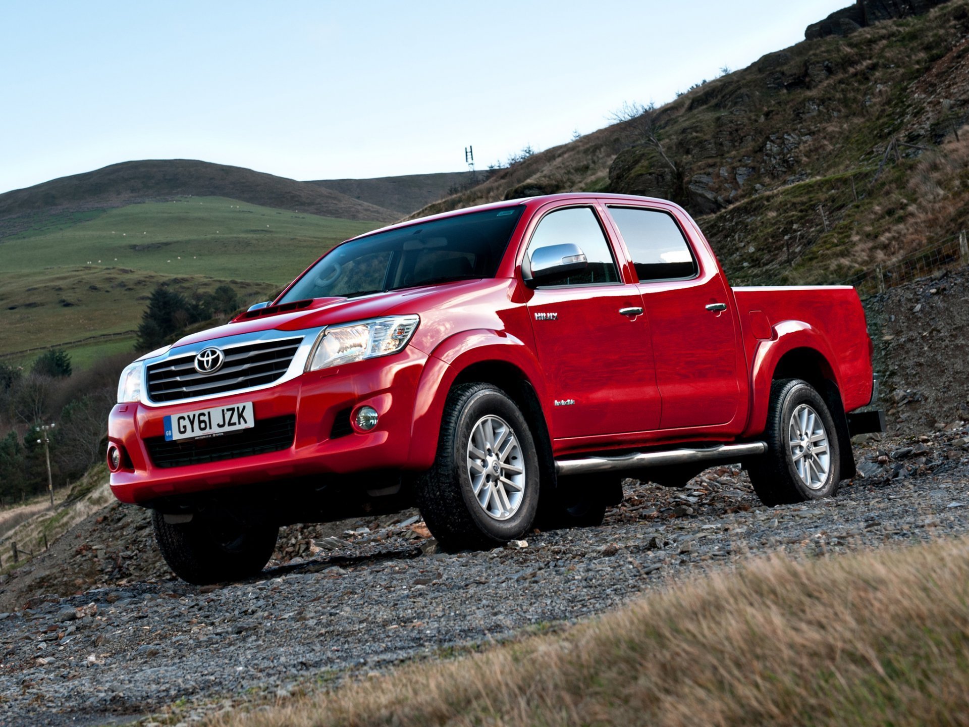 Toyota Hilux Double Cab Uk Spec Picup Red Car Auto