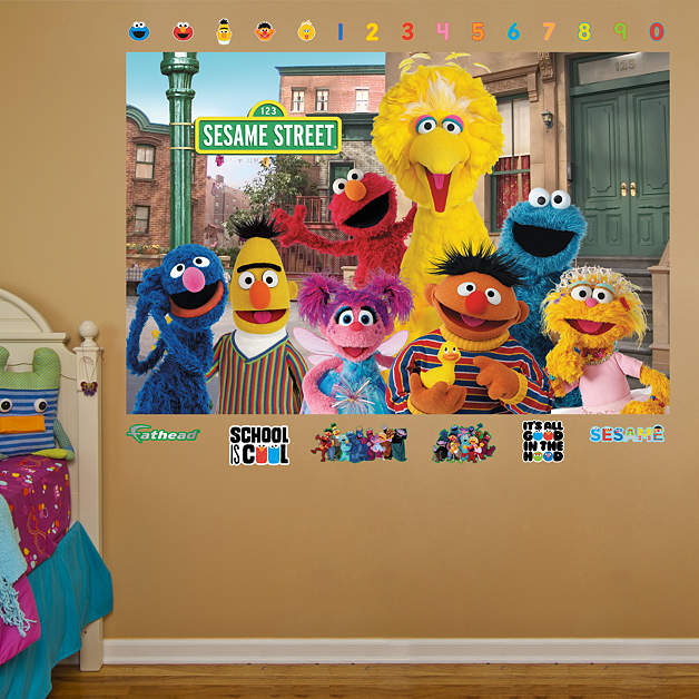 Sesame Street Group Mural Wall Decal Shop Fathead For
