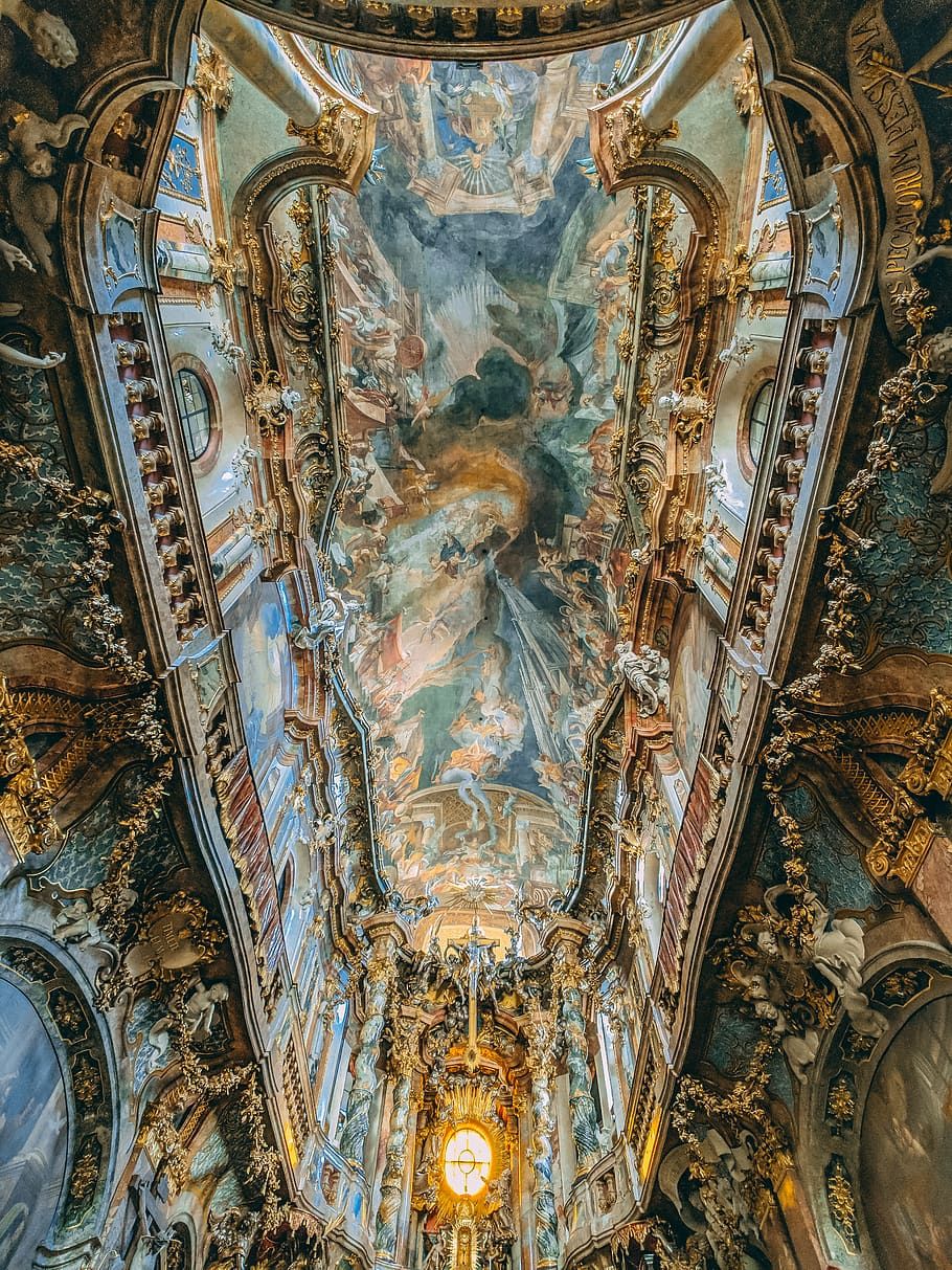 HD Wallpaper Low Angle Photography Of Renaissance Ceiling Art