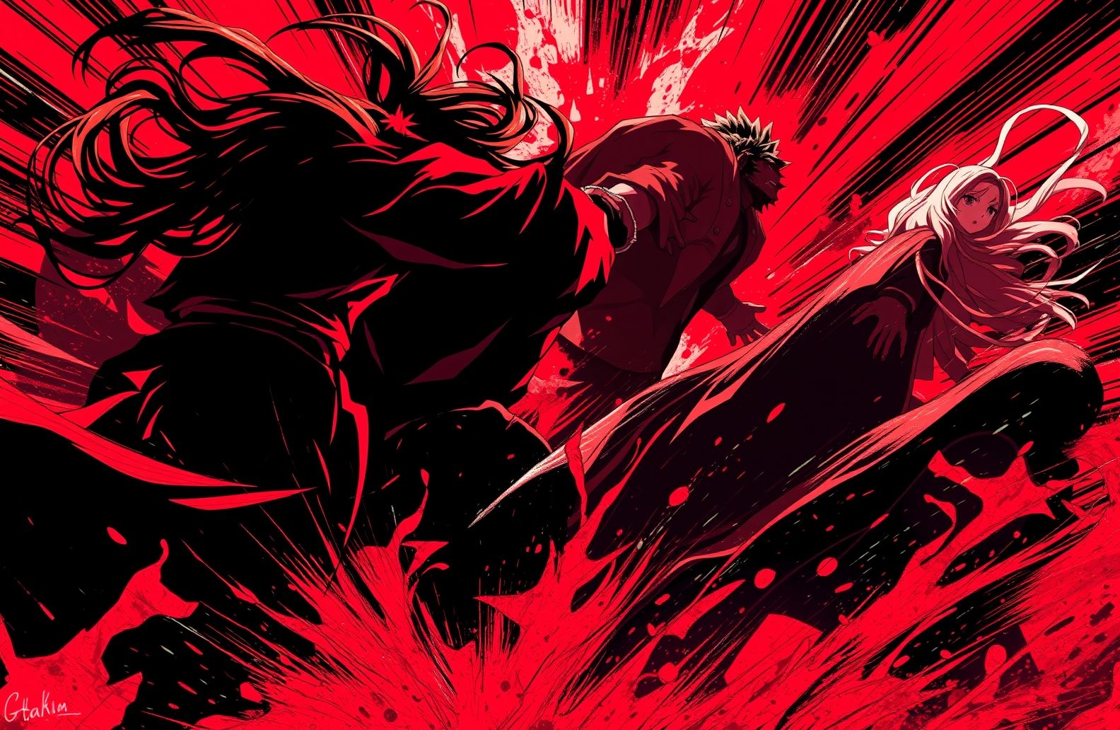 Red And Black Anime Wallpaper