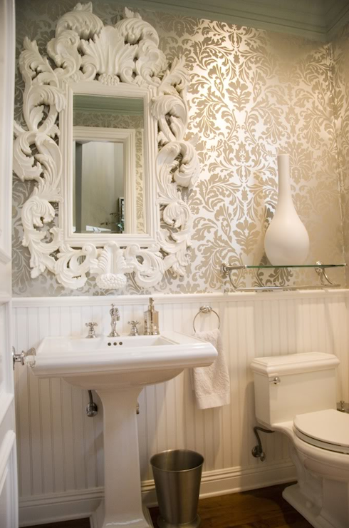 White Baroque Mirror French Bathroom Maison Luxe Home