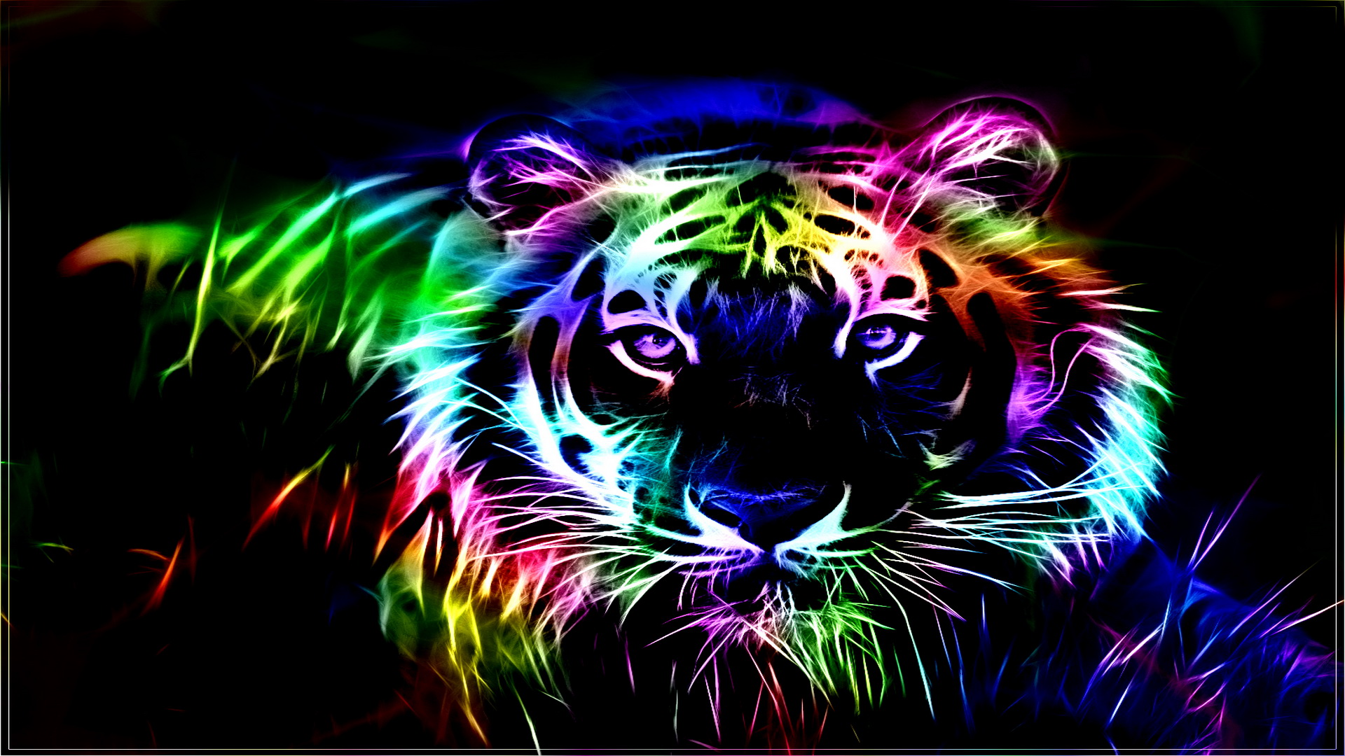 Tiger Fractal Cats E Wallpaper