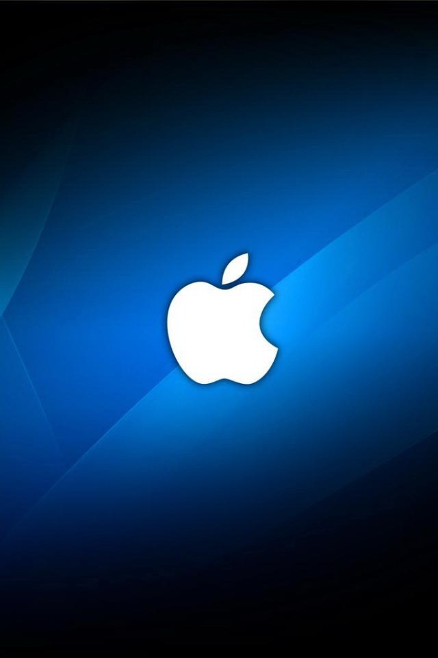 Free download White Apple Logo with Blue Abstract Background Wallpaper ...