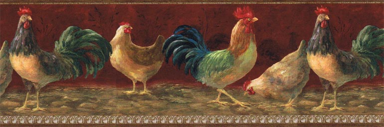 Kitchen Country Chicken Hen Wallpaper Border Th29004b