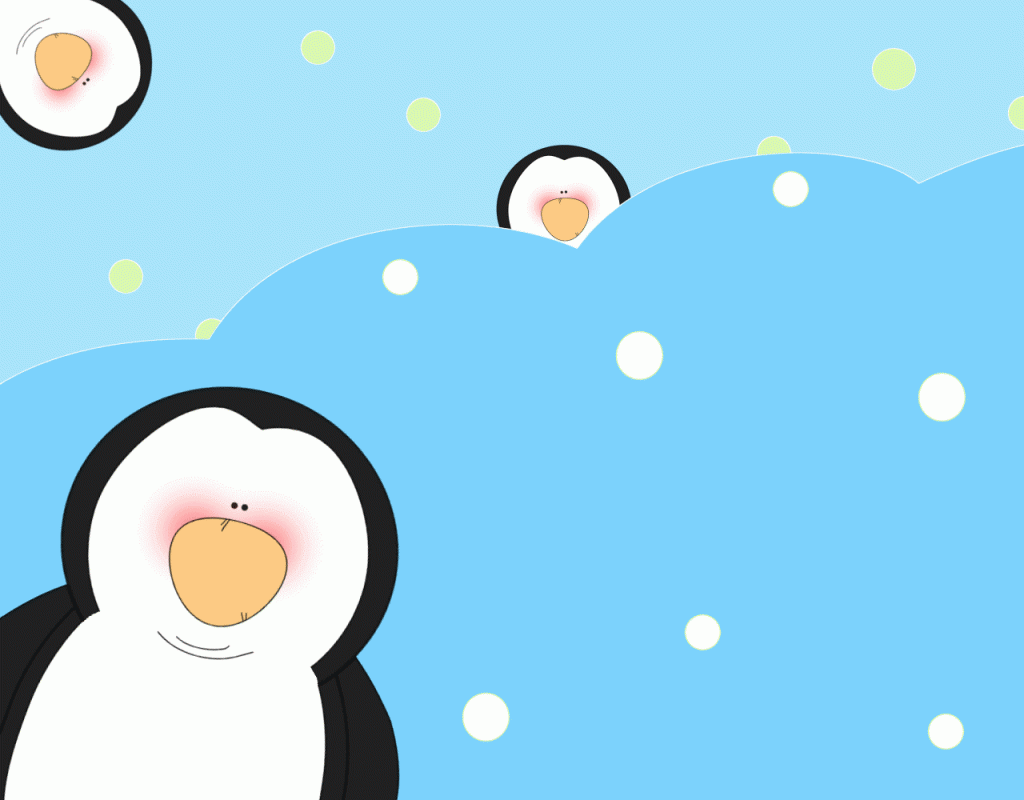 Cute Penguin Cartoon Wallpaper