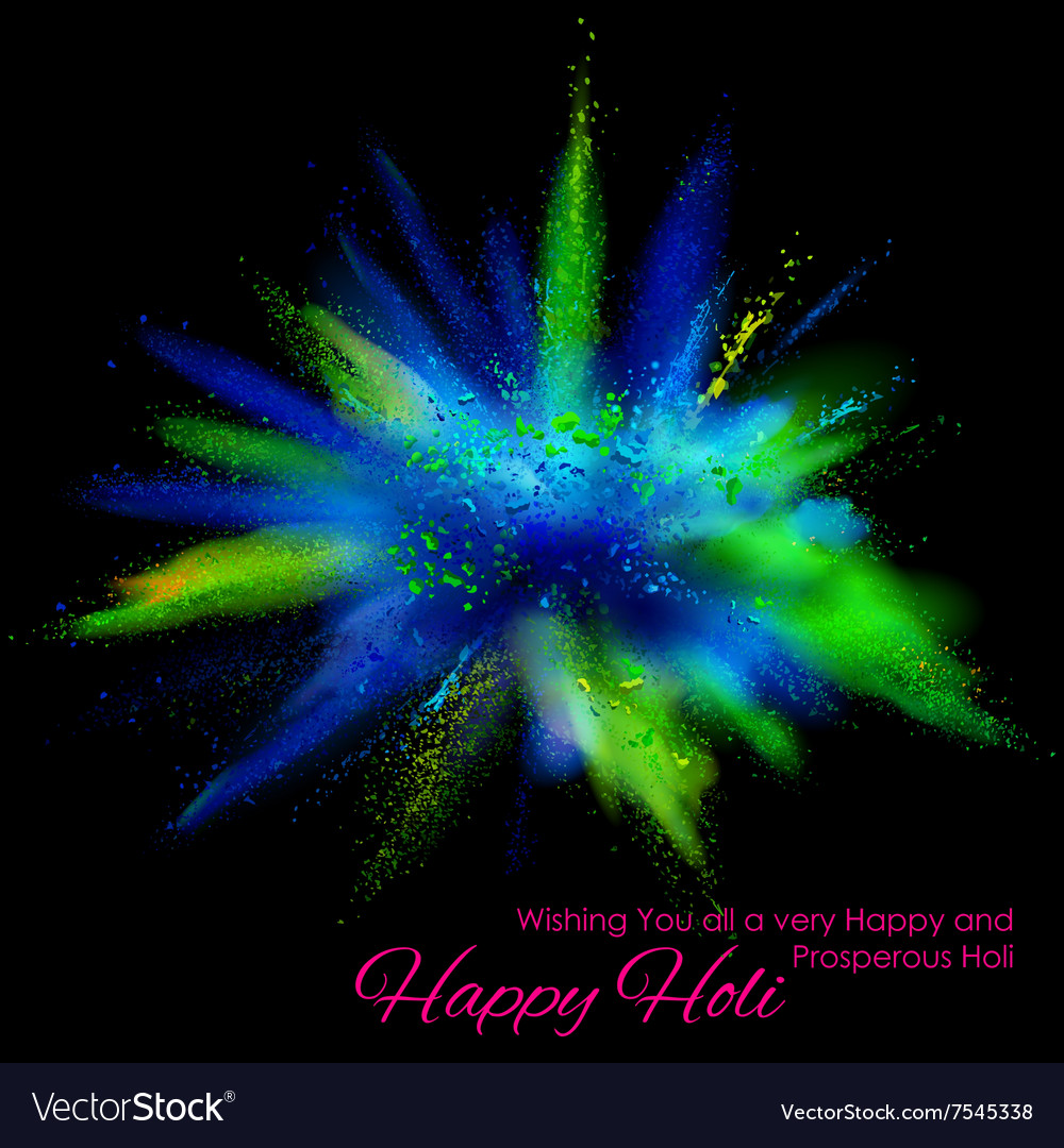 Powder Color Explosion For Happy Holi Background Vector Image