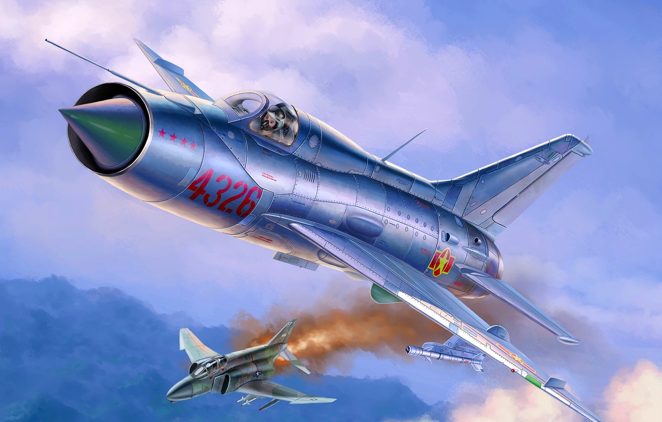 Free download Wallpaper USAF The MiG 21 F 4 Phantom II The Vietnam war ...