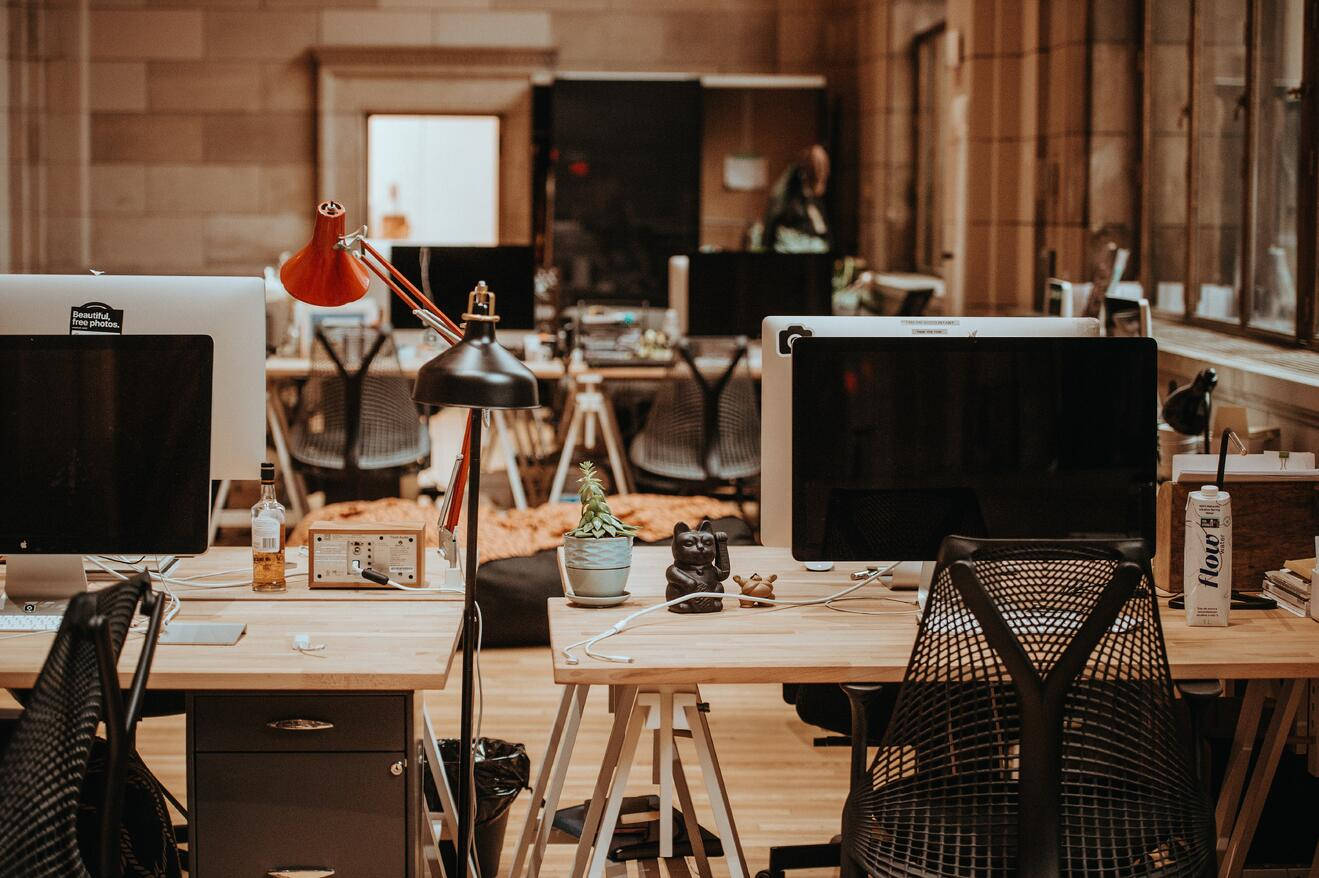 Zoom Office With Desktops Wallpaper