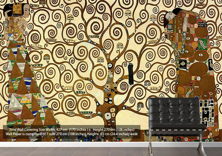 Classic The Tree Of Life Stoclet Frieze Print Wallpaper Murals