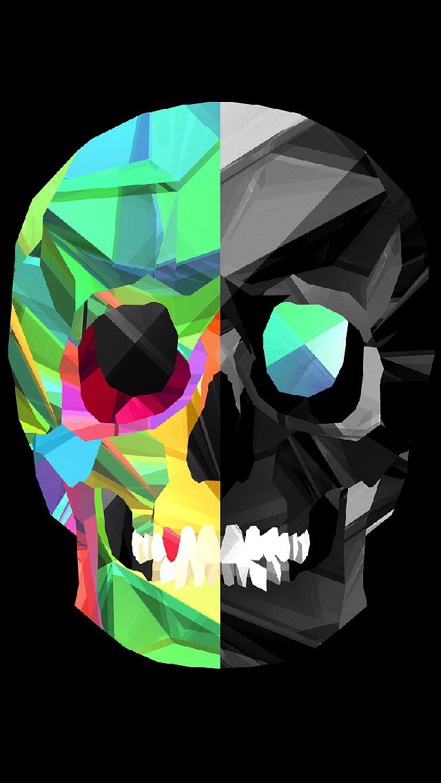Polygon Skull iPhone Wallpaper
