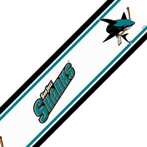 San Jose Sharks Prepasted Border Hockey Decor Wallpaper Roll