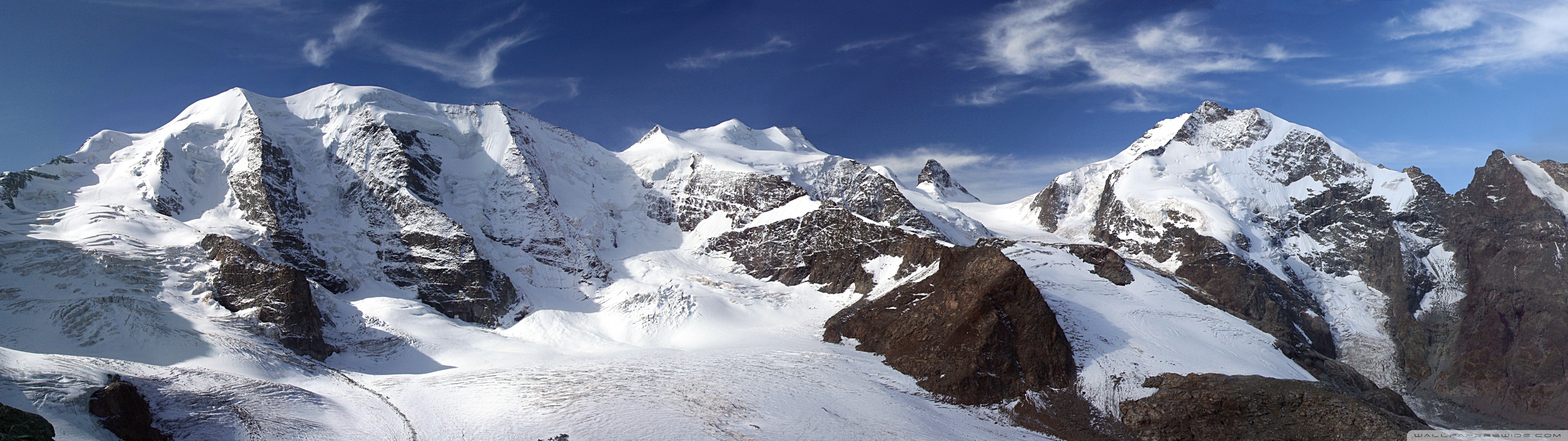 Mountain Peaks Panorama Ultra HD Desktop Background Wallpaper For