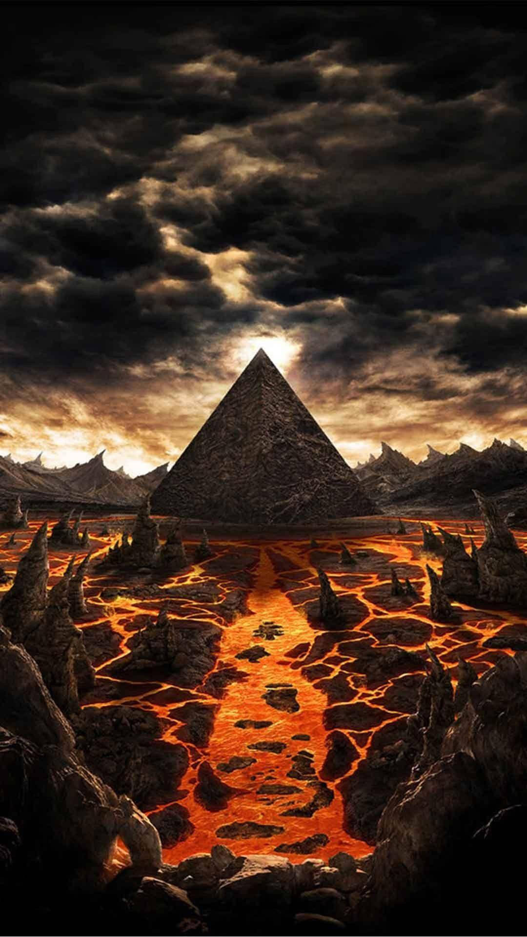 Fiery Pyramid Dope iPhone Wallpaper