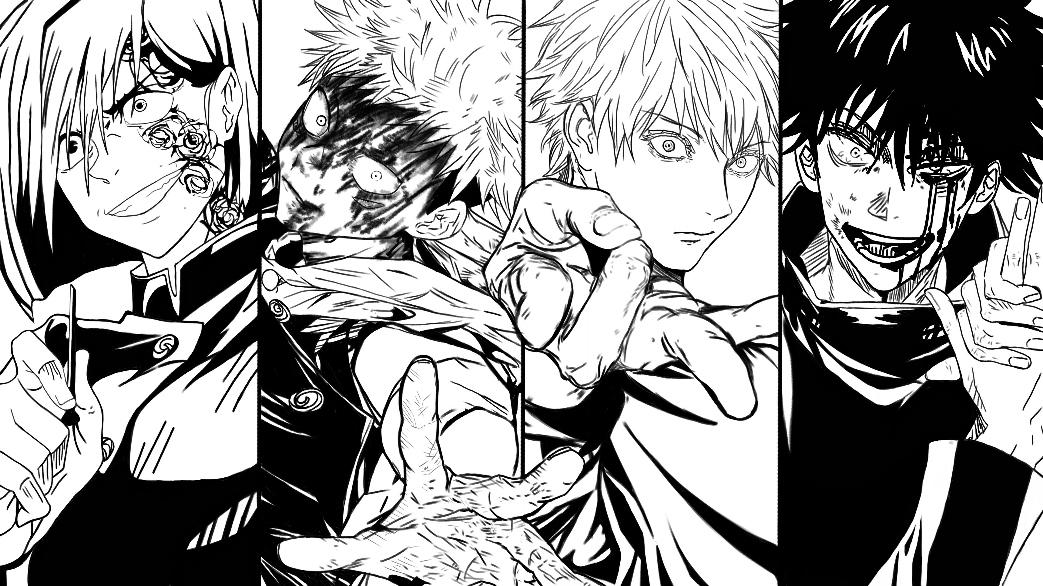 Jujutsu Kaisen Wallpaper Black And White