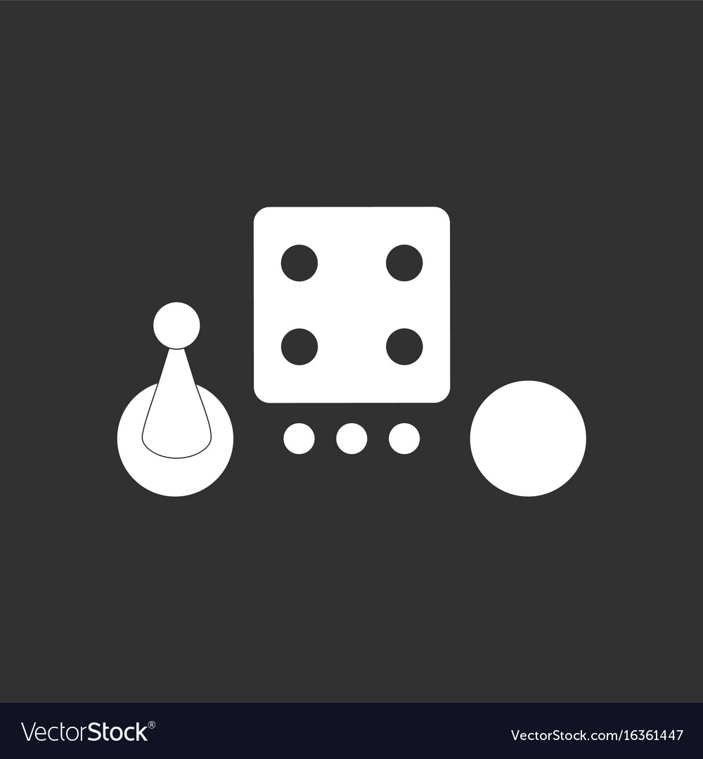 White Icon On Black Background Board Game Piece Vector Image
