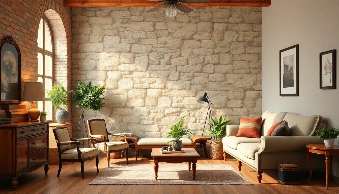 Faux Castle Stone Wallpaper