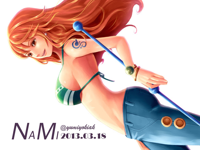 One Piece Nami Anime Girl Bikini HD Wallpaper Desktop Background