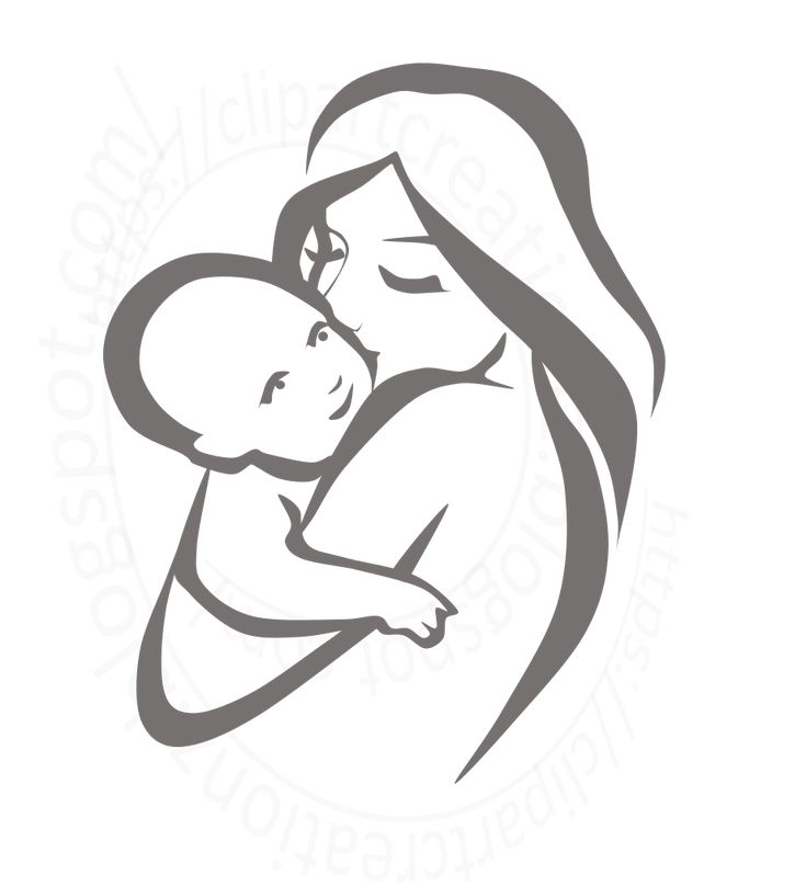 Mother And Child Clipart Black White Kids Clip Art