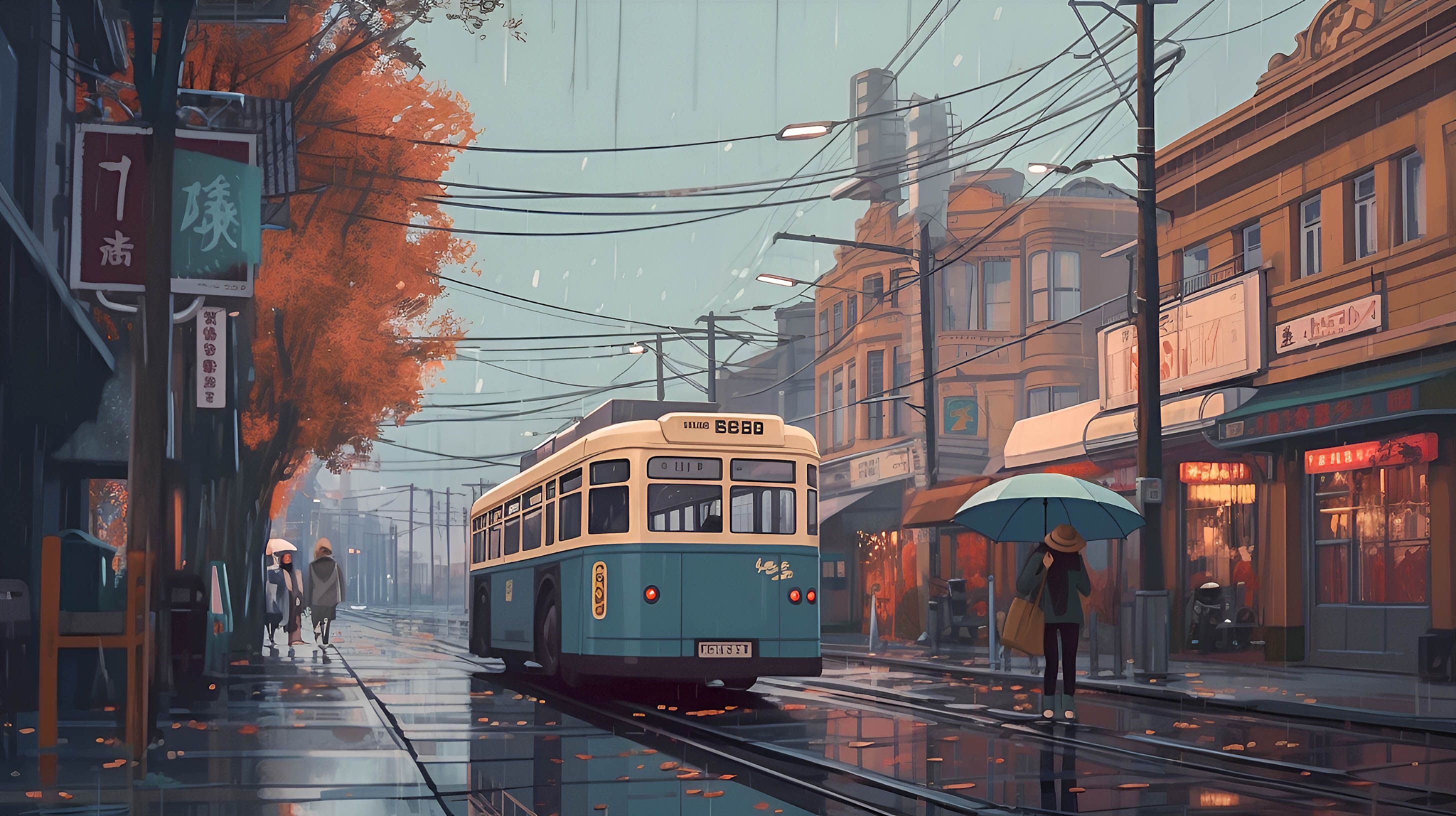 Rainy Autumn Days Wallpaper
