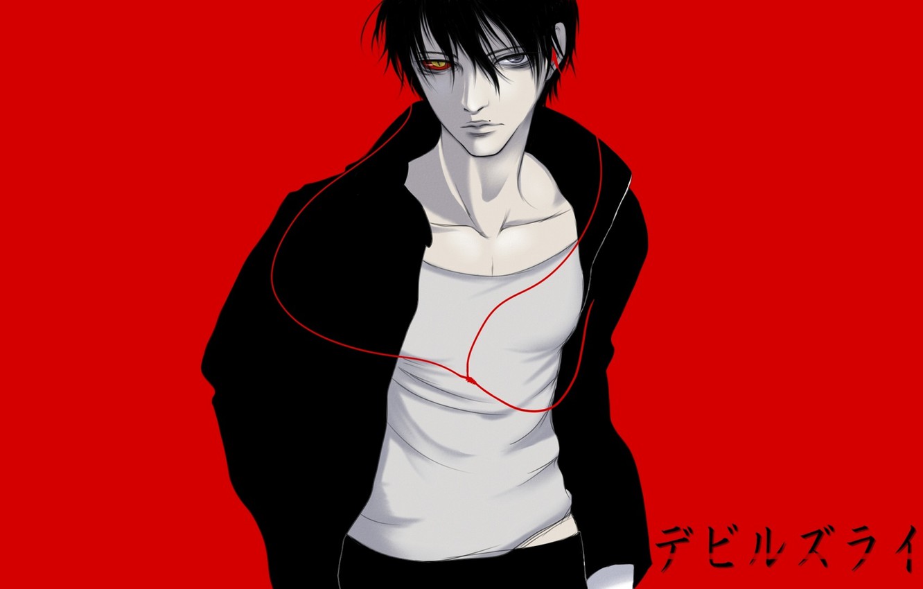 Wallpaper guy red background Yuuki Anzai Line Of The Devil